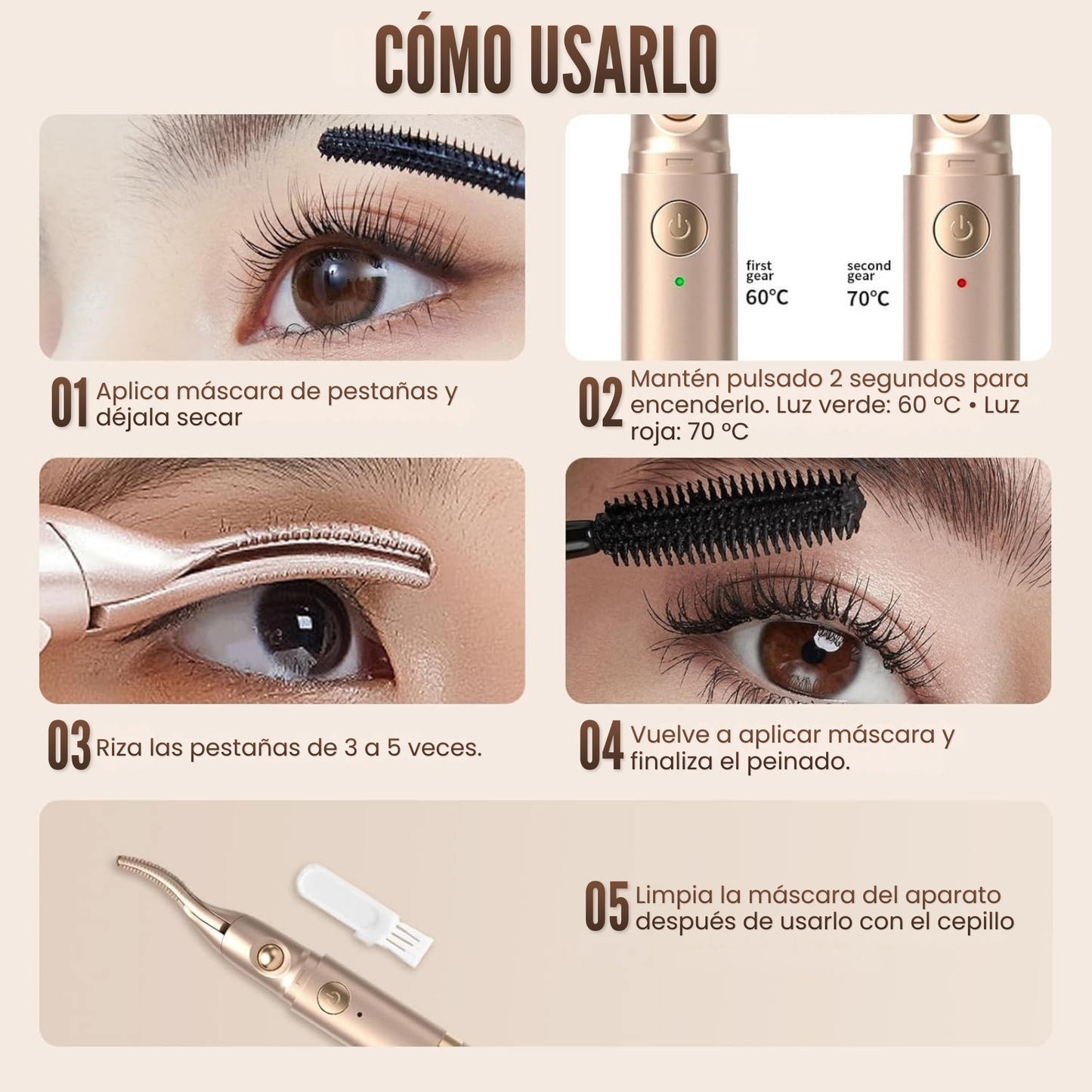 Rizador de Pestañas 2 en 1